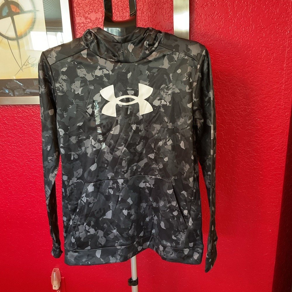 Under Armour  Youth XL Sweatshirt Hoodie Long Sleeve Camo Black & Green